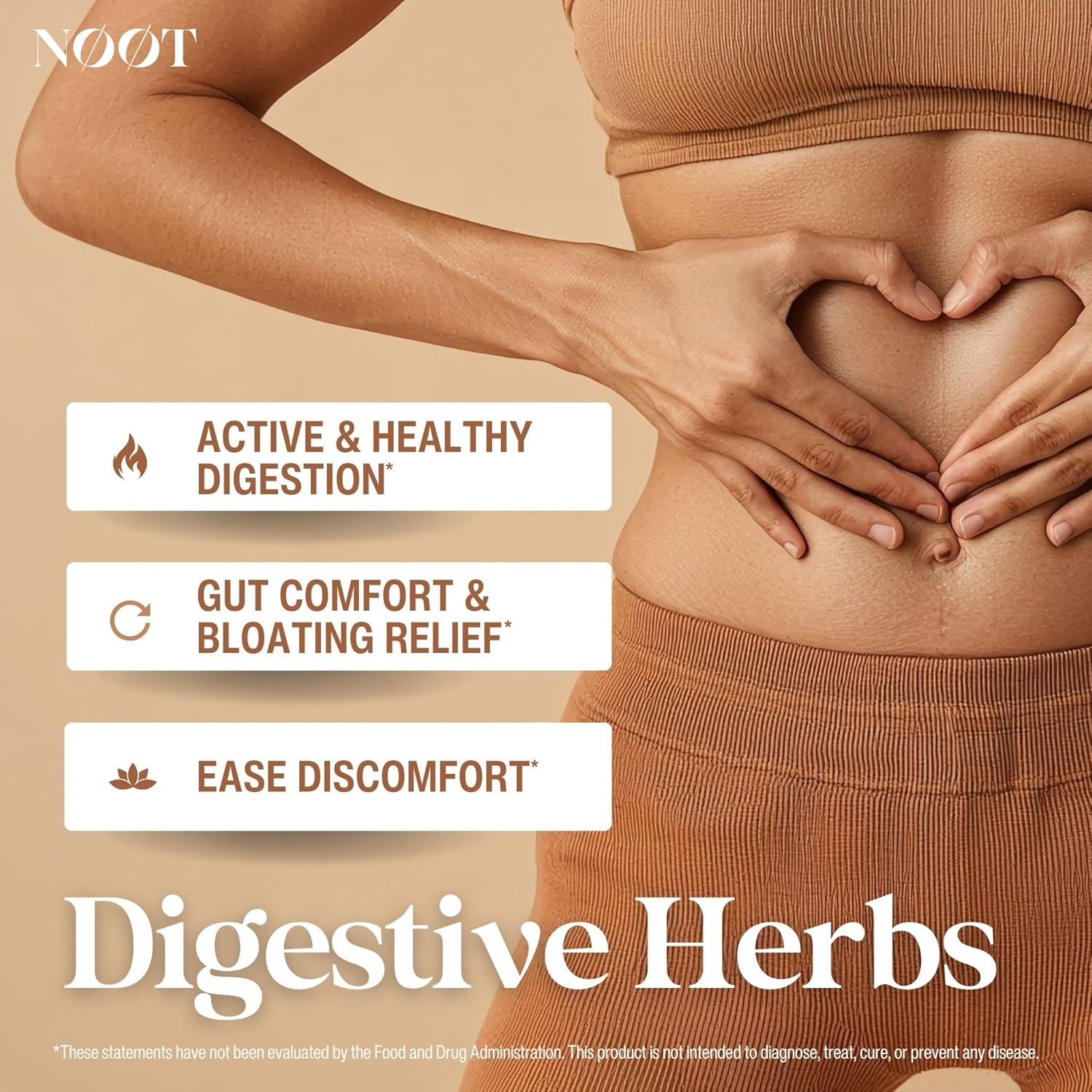 NOOT Digestive Herbs for IBS Support & Anti Bloating for Women and Men, Ginger, Peppermint Extract, Cardamom & Fennel for Gas, Discomfort, Indigestion, Heartburn, Digestive Support, 60 Capsules - Image 2