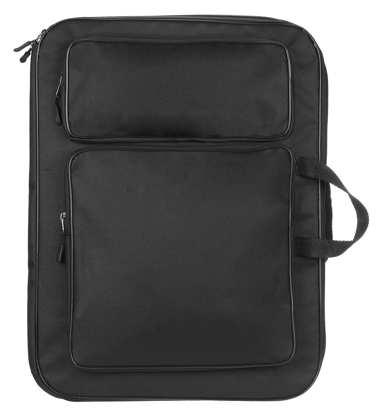 Boîte de portfolio artistique, Étui de portefeuille d'art, sac à dos dessin d'artiste, bandoulière multicolore, dossier en toile Portable(Black)