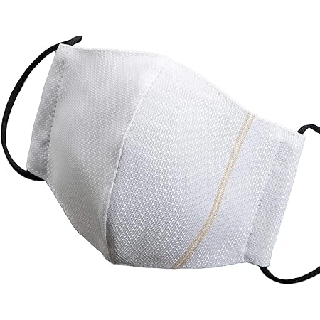 Amazon 西陣織マスク マスク ギフト 日本製 洗える 個包装 吸湿 速乾 立体構造 快適 高級 オシャレ ゴールド 白 Gold Line White Nishijin Mask 布マスク