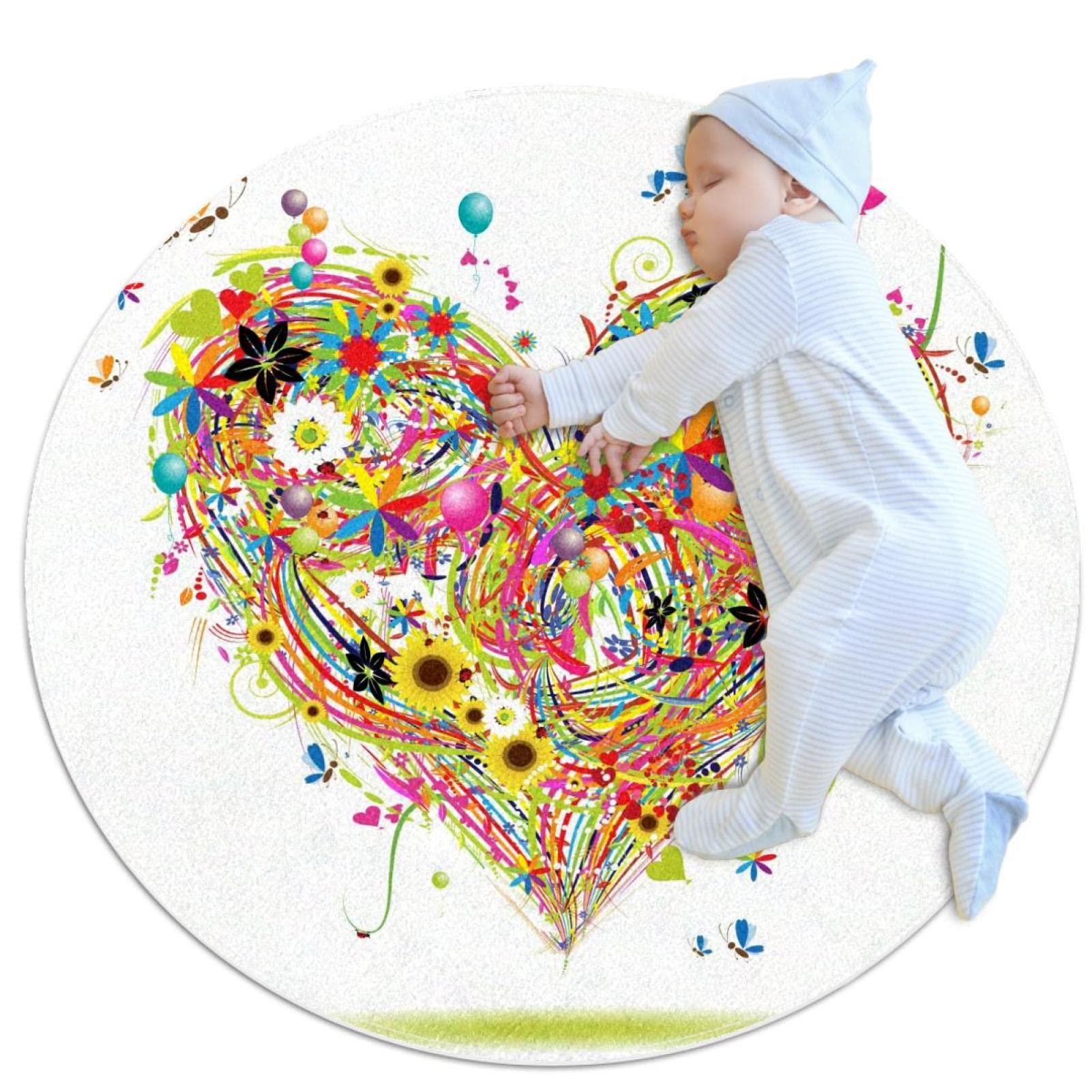 Tapis de jeu pour enfants JDEZ, le cadeau de naissance rond 80cm idéal