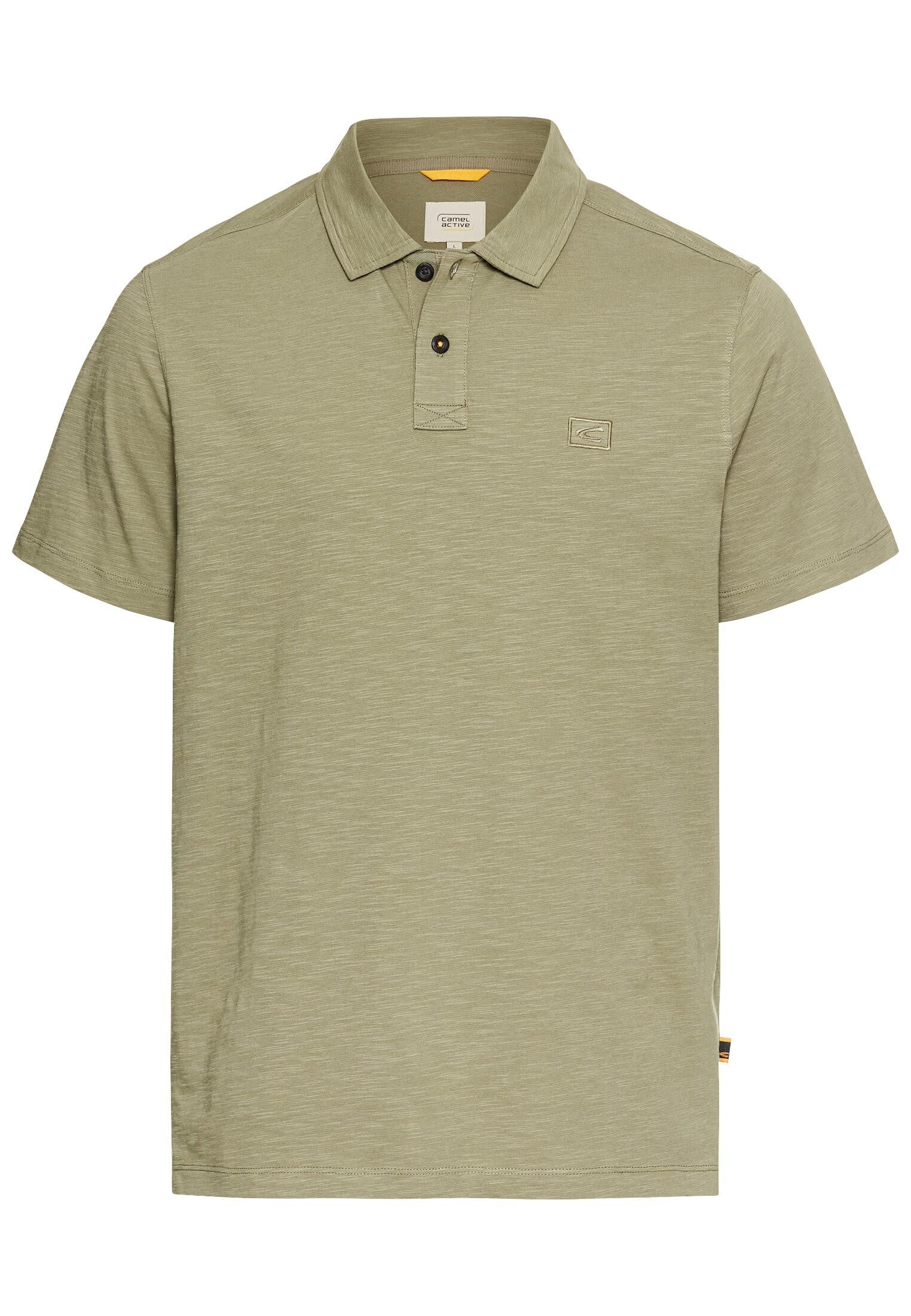 camel active Men's Short Sleeve Organic Cotton Polo Shirt, Dark Green, Menswear-M, Dark Green, M