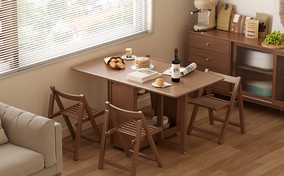 WAQ × DOORS　FOLDING WOOD TABLE Amazon.com: AnywaysWood 1 Solid Wood Folding Dining Table, Space