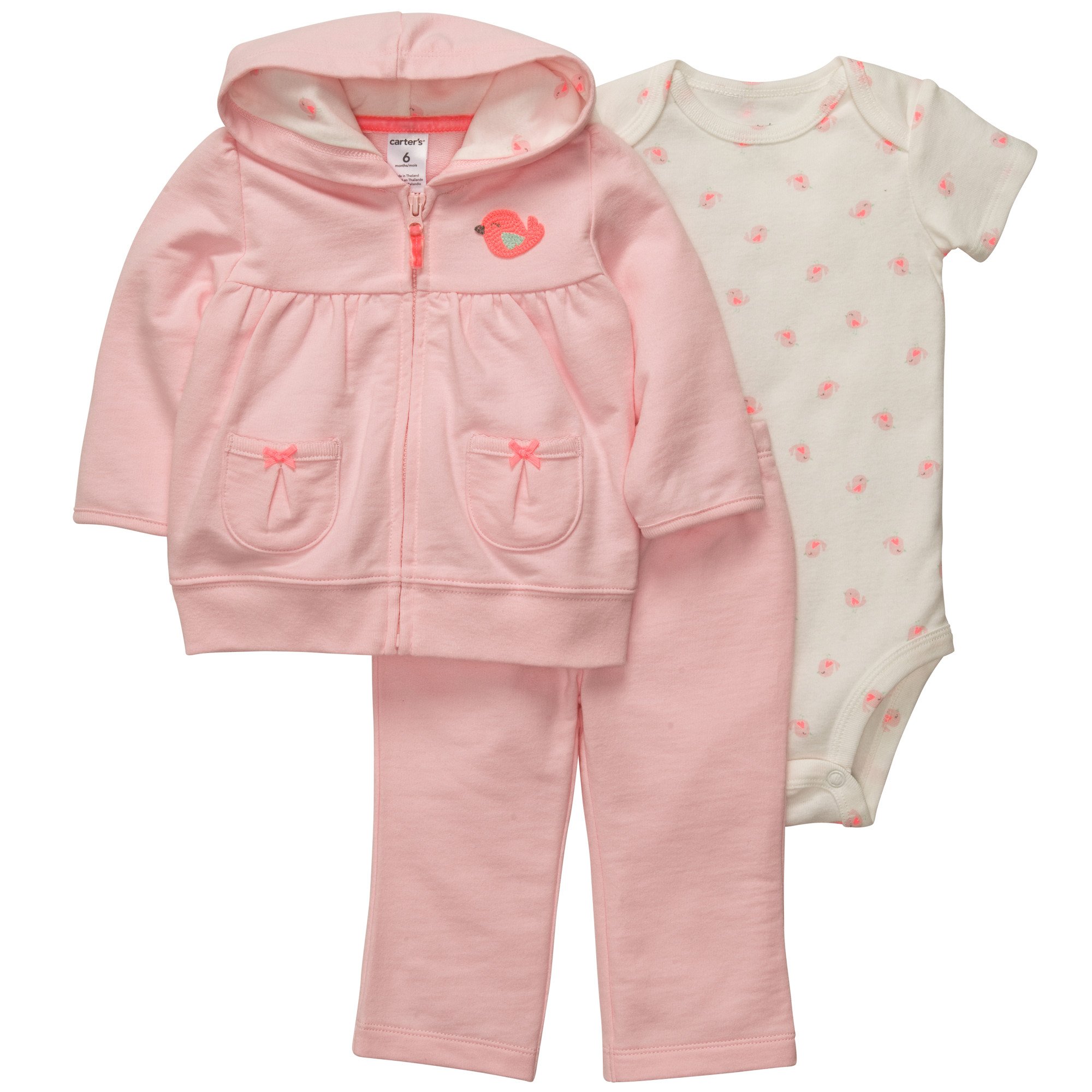 Carter's French Terry Cardigan - Pink- 6 Months