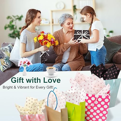 Miniatura 3 de Cbfoeyk Papel de seda de color, papel de regalo grueso de 19.6 x 27.5 pulgadas, papel de regalo grande, 1 rollo de cinta, 25 hojas de papel de seda