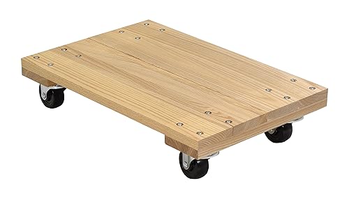 Vestil HDOS-1624-9 Plataforma de plataforma sólida de madera dura con ruedas de goma dura, capacidad de 900 libras, 24 pulgadas de largo x 16