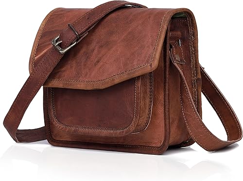 Miniatura 2 de cuero Bandolera pequeña hecha a mano de 11 pulgadas de cuero genuino para iPadtablet, viaje, trabajo, vintage, para iPad Pro de 10.5 pulgadas para