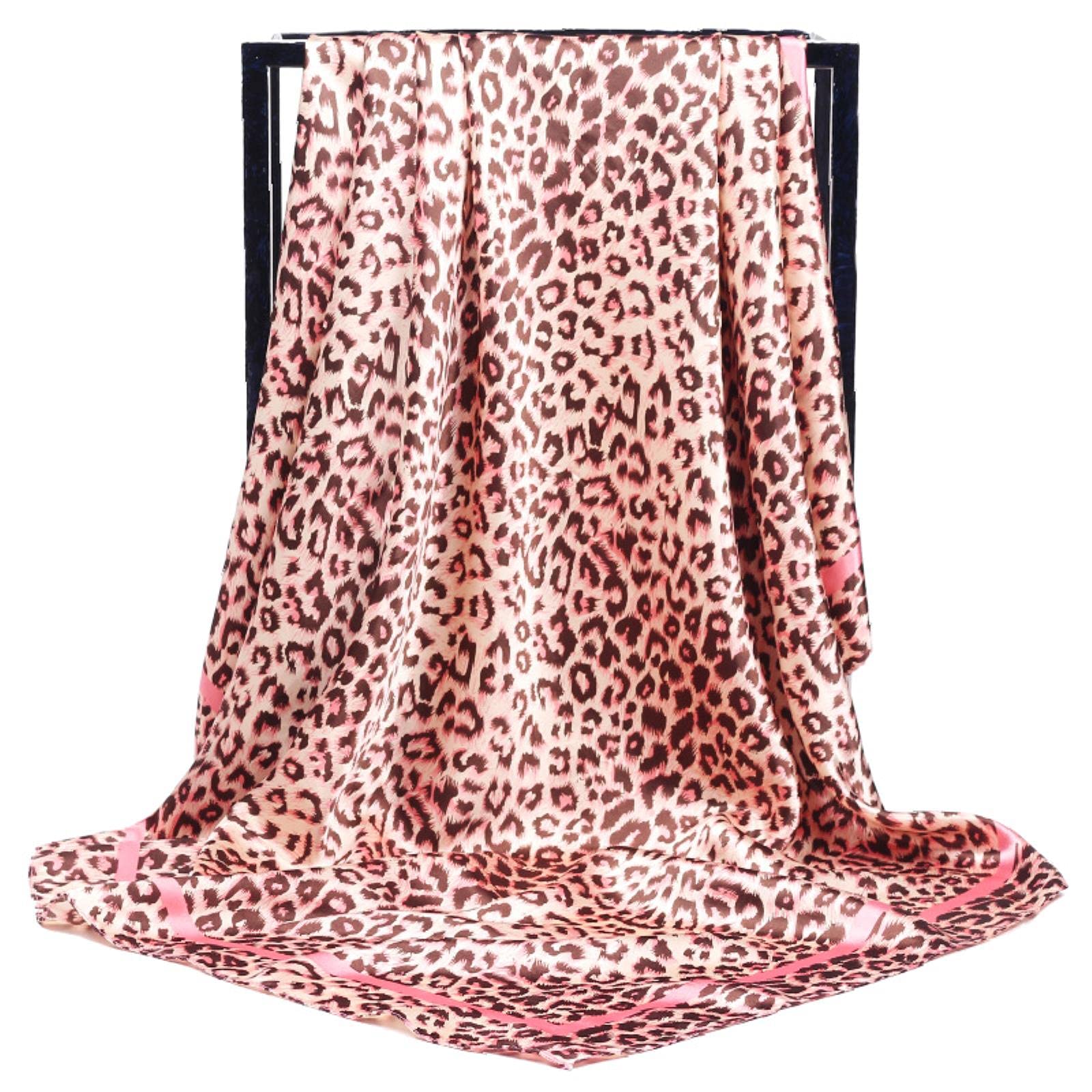 Style Slice Sciarpa lunga con stampa leopardata per donna 180 cm x 80 cm Rosso