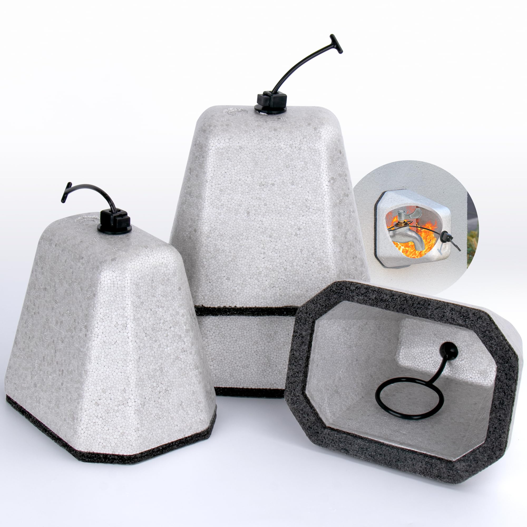 Outdoor Faucet Covers for Winter 4 Pack, Foam Faucet Cover for Winter Freeze Protection, Reusable Outdoor Hose Bib Cover, Spigot Covers Winter