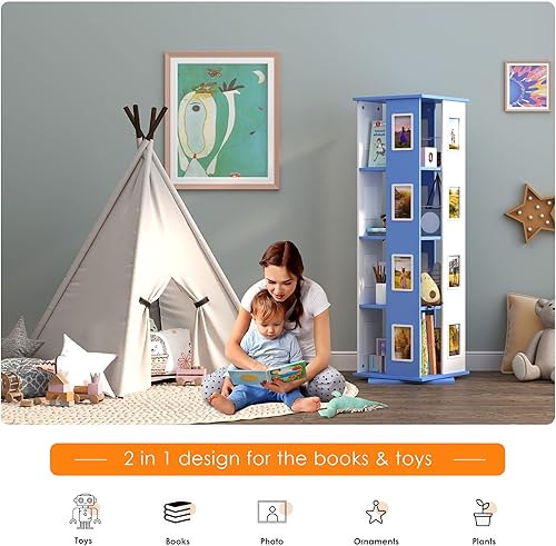 Miniatura 4 de Vlsrka Estantería de 5 niveles con 3 luces LED, estantería industrial alta, estantería vintage Etagere moderna, organizador de almacenamiento,