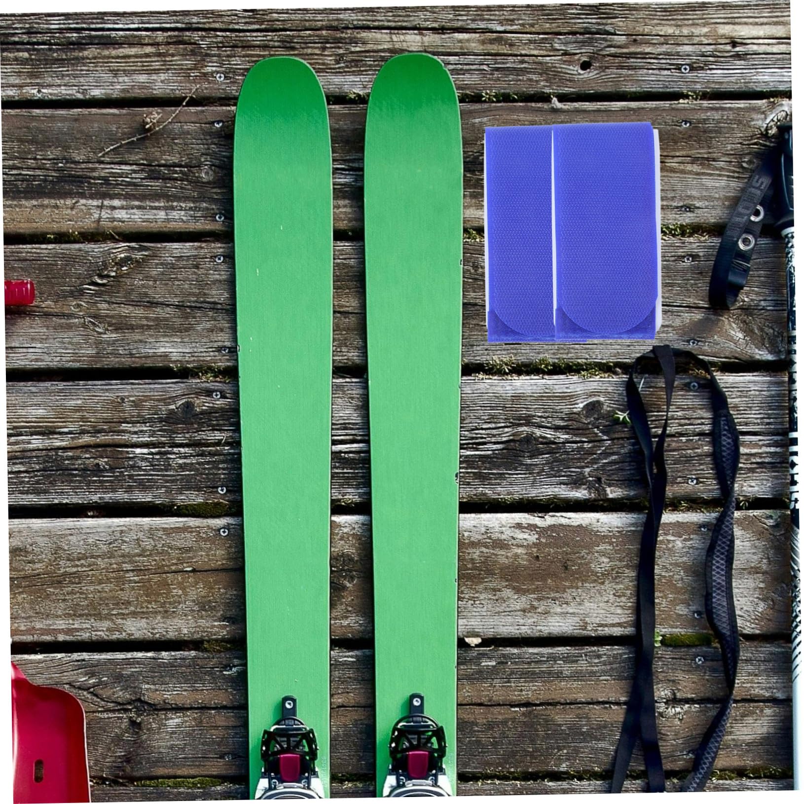 Mipcase Ski Straps for Snowboard 4pcs Ski Binding Straps Set Ski Fastener Straps Adhesive Sturdy Nylon Material Easy to Carry