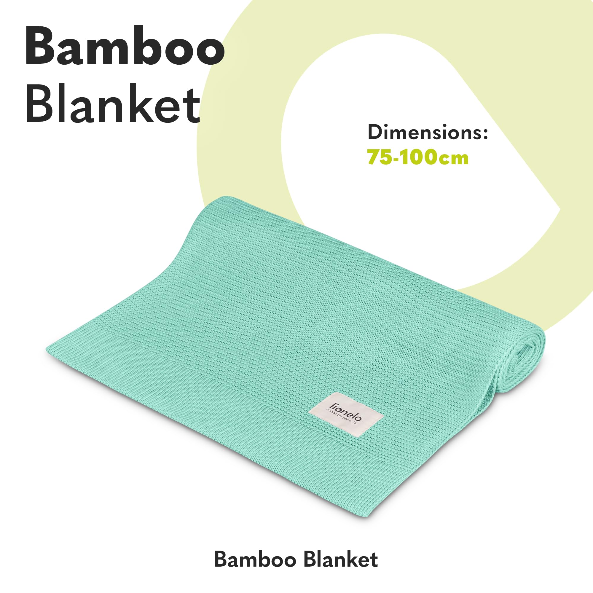 lionelo Bamboo Blanket 100x75cm Lightweight Baby Blanket & Changing pad 100% Cotton Natural Soft Antibacterial Hypoallergenic Antifungal Perfect for yearound comfort Ideal for travel & nursery (Mint) - Image 2