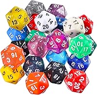 Vista 1 de TecUnite Juego de 25 dados poliédricos laterales de 25 piezas con bolsa negra compatible con RPG MTG y otros con varios colores surtidos aleatorios