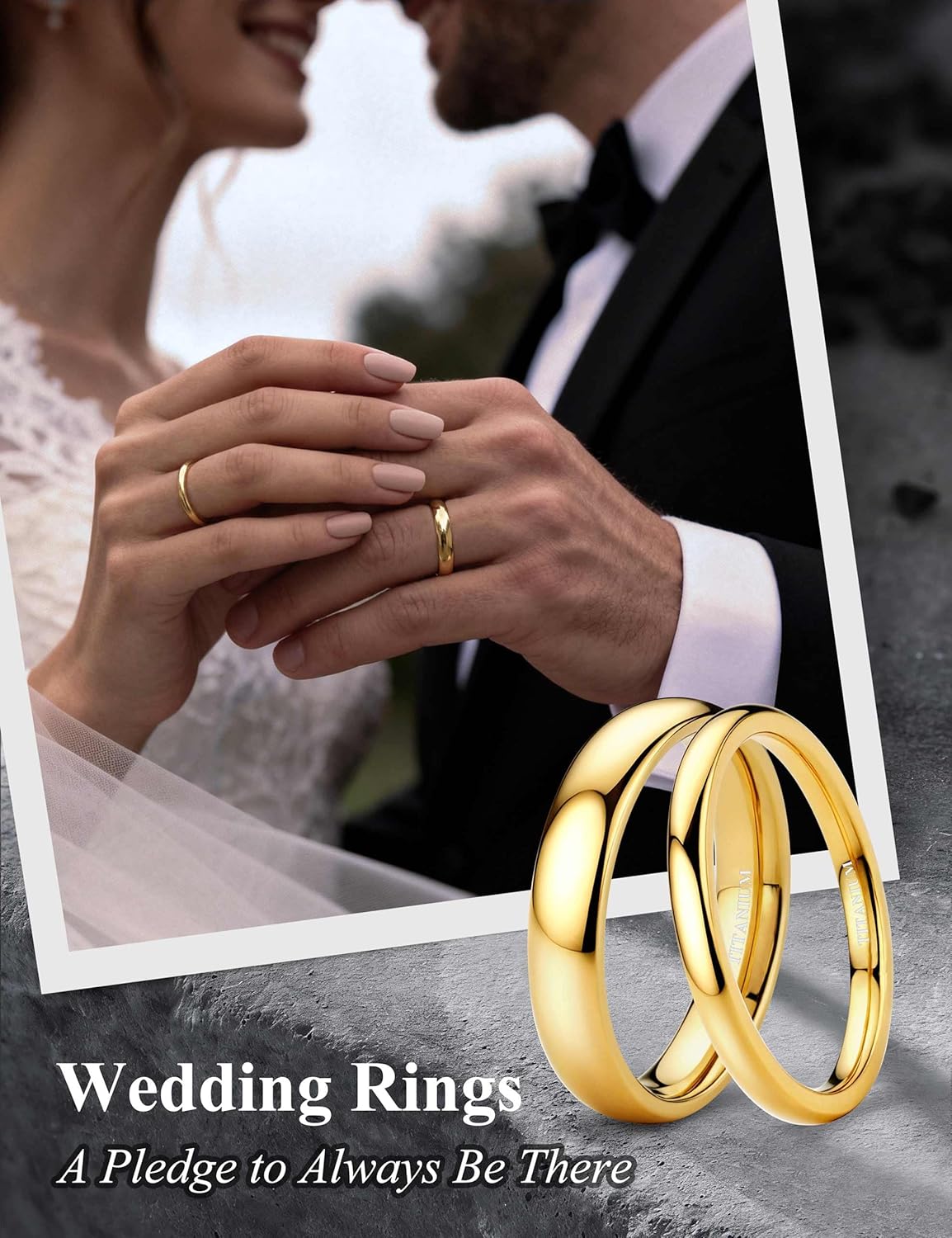 Jstyle 2mm 4mm 6mm Titanium Wedding Band Rings for Men Women Silver/Gold/Black Plated Domed High Polish Stackable Rings Engagement Statement Promise Wedding Band Ring Comfort Fit 6-13 Not Tarnished - Image 5