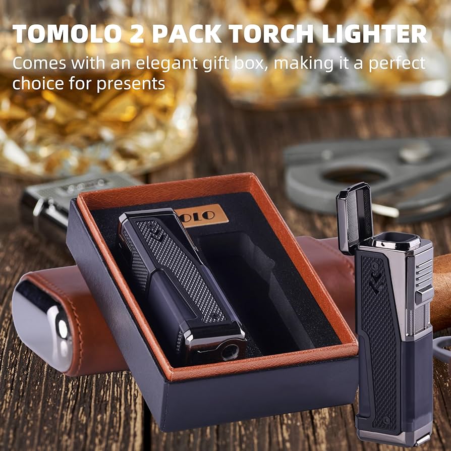 Amazon.com: TOMOLO 2 Pack Torch Lighter Quadruple Jet Flame