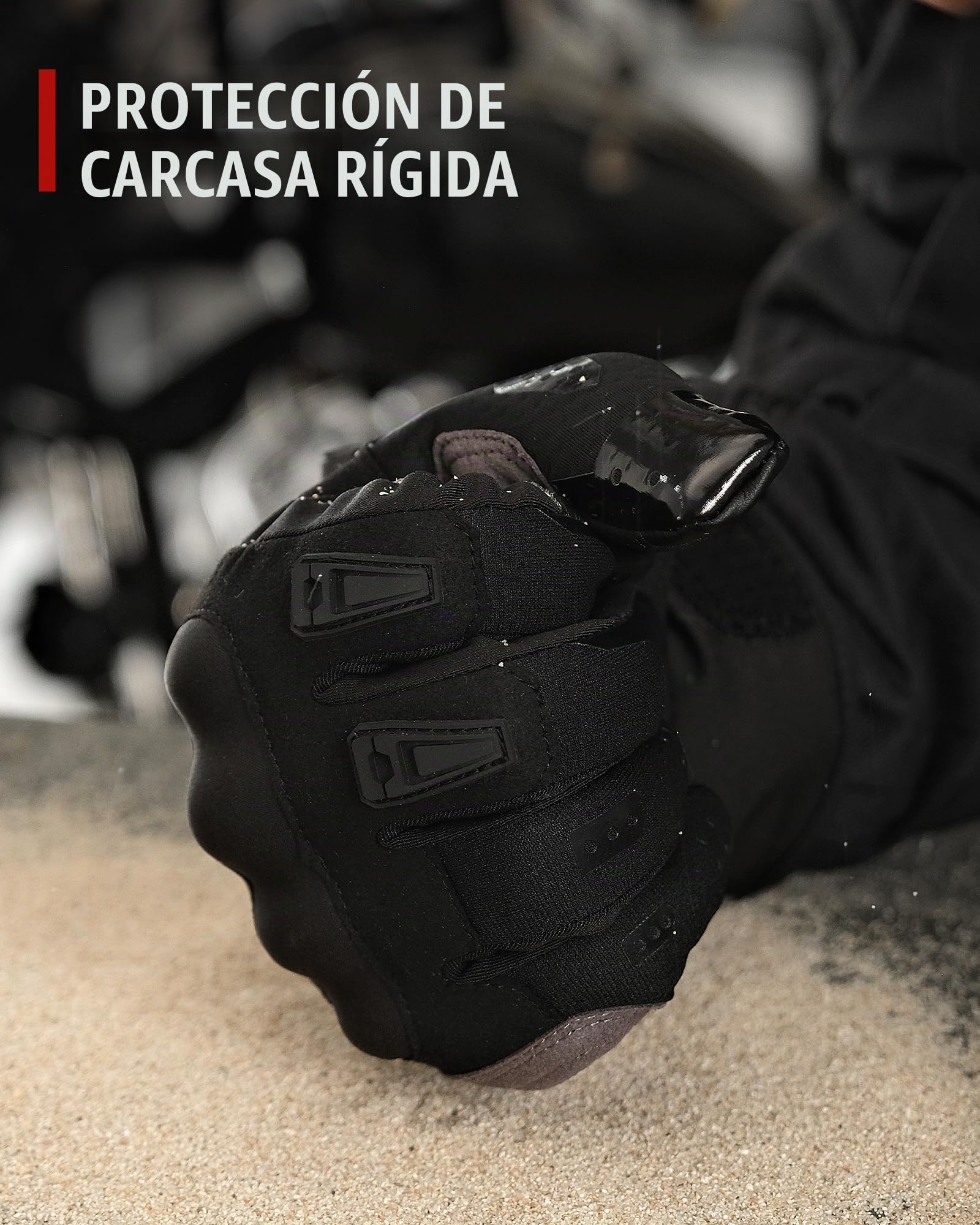 IRON JIA'S Guantes Moto Invierno Hombre,Guantes Moto Invierno cálidos con Pantalla táctil y protección para los Nudillos,para Deportes de Invierno al Aire Libre,Motociclismo,esquí,Negro