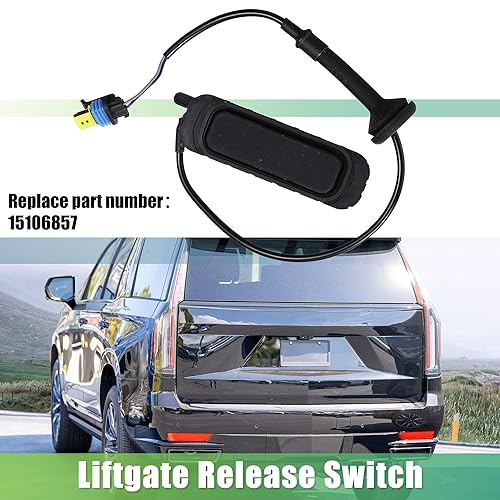 Miniatura 2 de X AUTOHAUX 15106857 Botón del interruptor de liberación de la puerta trasera del maletero para Chevrolet Suburban 1500, Cadillac Escalade ESV, GMC