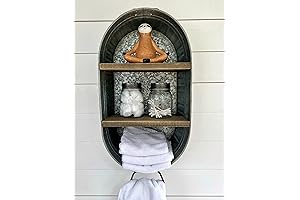 Galvanized Metal WashTub Wall Shelf, A Unique Addition for Your Mudroom and Laundry Room