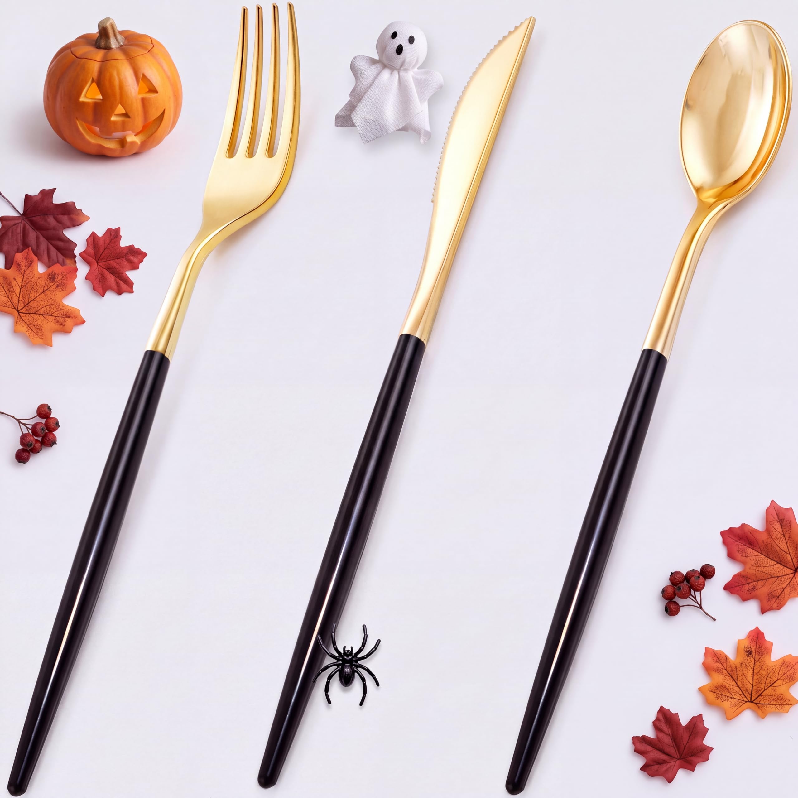 Gold Disposable Silverware Set - 144 PCS -5