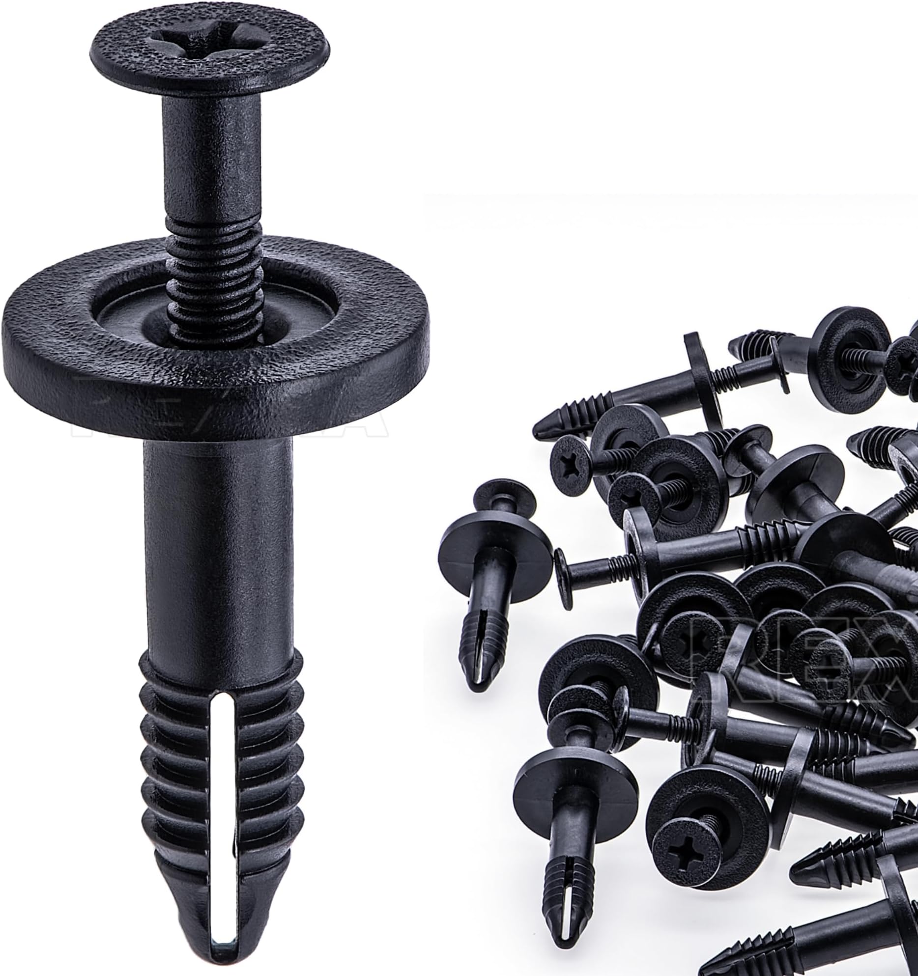 Rexka 30pcs Trim Panel Retainer Clips Push Type Rivet for Ford N807577-S N808331-S Aerostar Windstar E150 E250 E350 Super Duty N807577S N808331S Door Sill Plate Rivet