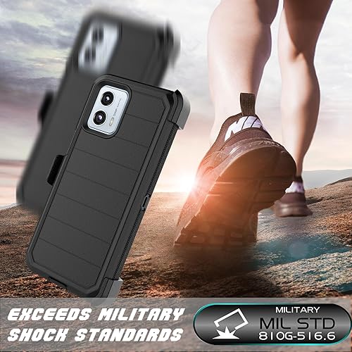 Miniatura 6 de Njjex Funda resistente para Moto G 5G 2023, para Motorola G 5G 2023 con funda de clip para cinturón, protector de pantalla integrado resistente a