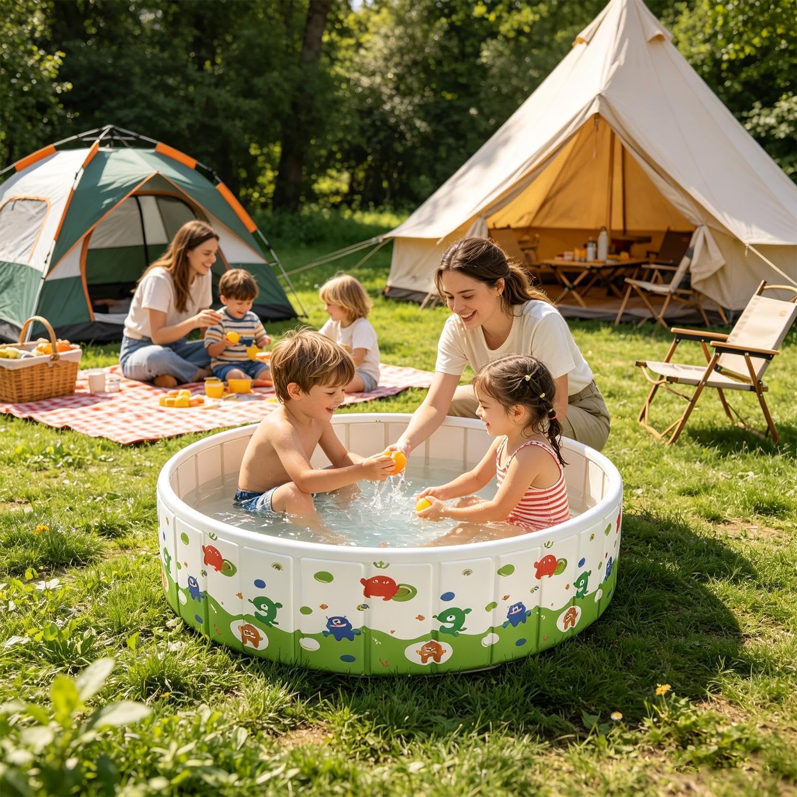 Piscina Infantil Bañera plegable para perros | Piscina de Vadeo para Mascotas para en exteriores, jardín, playa, , verano, hogar, apartamento, dueños de razas, niños y