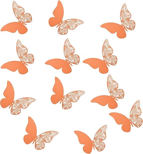 Miniatura 3 de 12 calcomanías de pared de mariposa 3D, decoración de pared de bricolaje, mariposas de papel extraíbles, decoración de dormitorio de niños y boda,