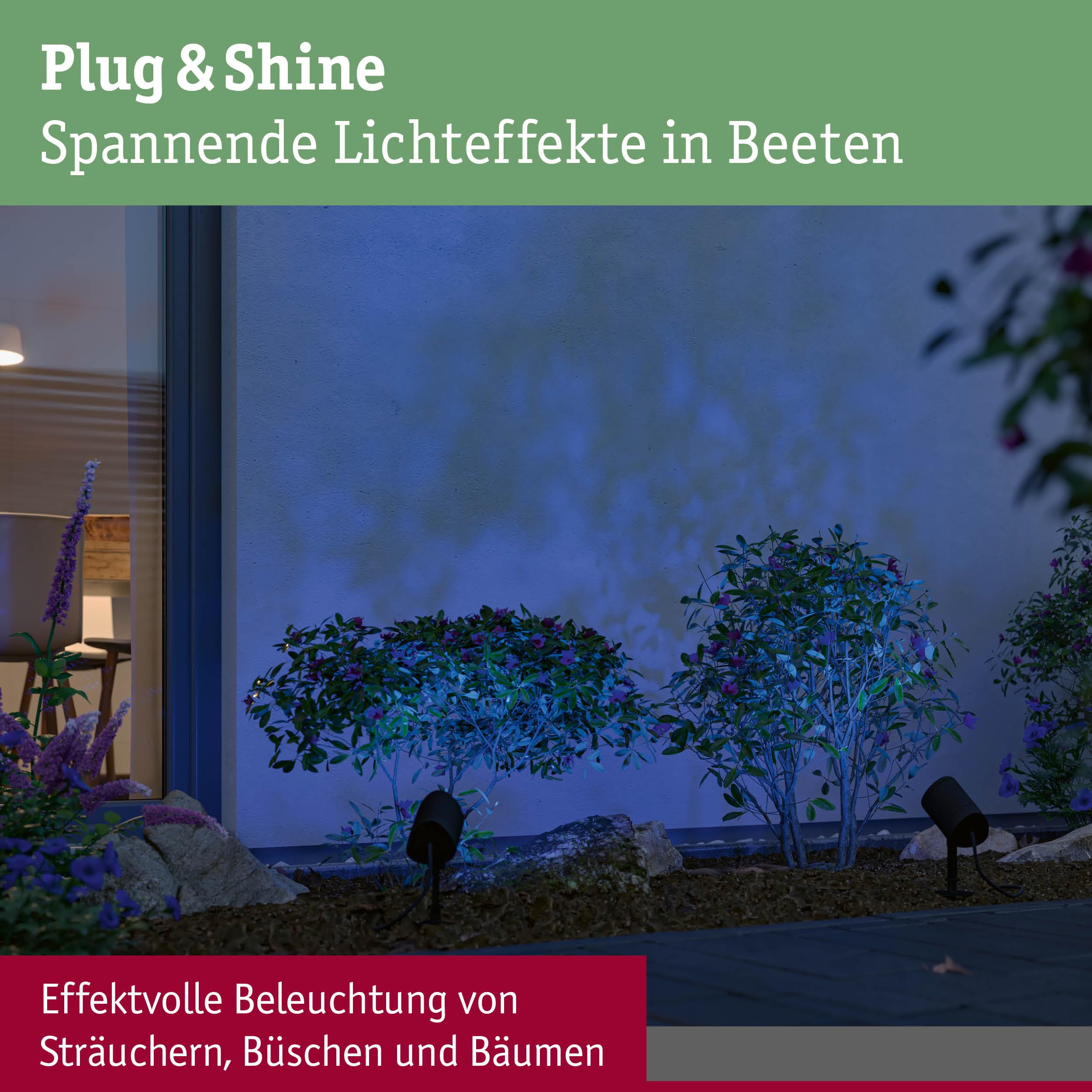 Paulmann 94849 Plug & Shine LED reflektor ogrodowy Shira Smart Home Zigbee 6,5W 250lm możliwość ściemniania 455mm antracyt aluminium RGBW+