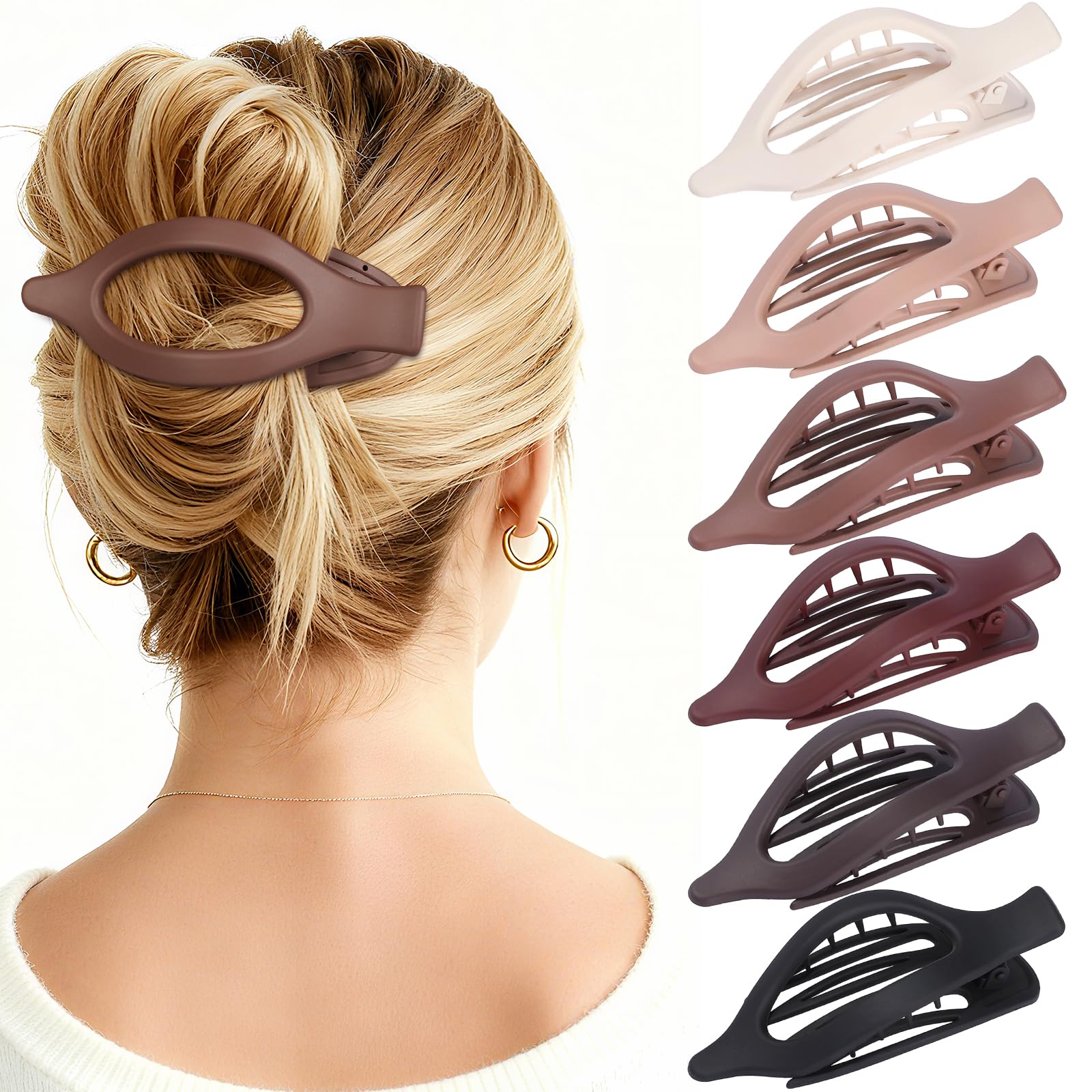 Flat Hair Clips for Women - 6 Pack -18