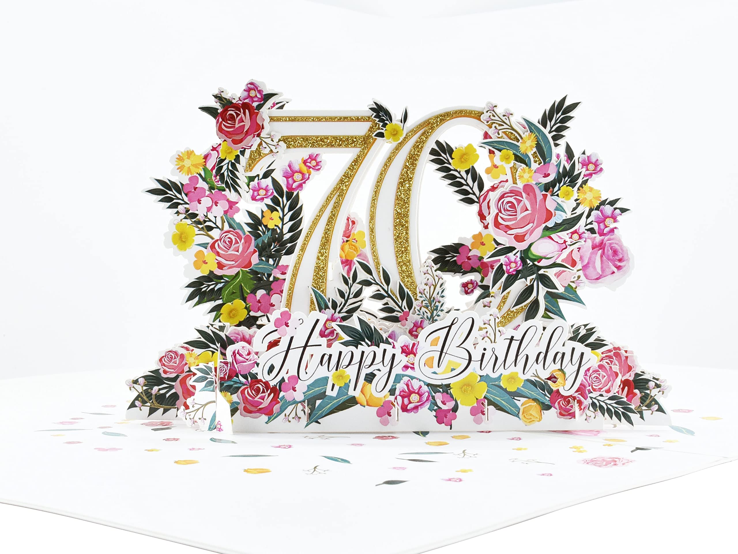 LINPOPUP® 3D Pop-Up Card 70th Birthday, Birthday Card With Envelope, Happy Birthday - Gift For Boyfriend, Husband, Grandpa, 70 Number Blue, N25 - View #3