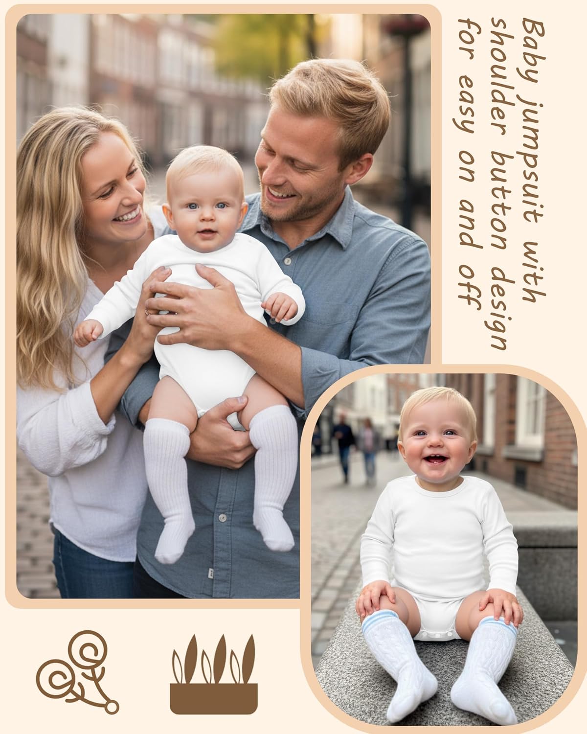 3 Pack Baby Bodysuit Long Sleeve for Toddler Boy & Girl Unisex Infant 0-24 Months