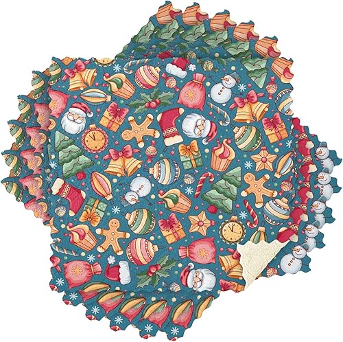 Miniatura 8 de KLL Festive Christmas Cartoon Style Microfiber Towel Table Tea Towels Kitchen Blue Kitchen Hand Towels Cotton Terry Dish Cloths for Kitchen