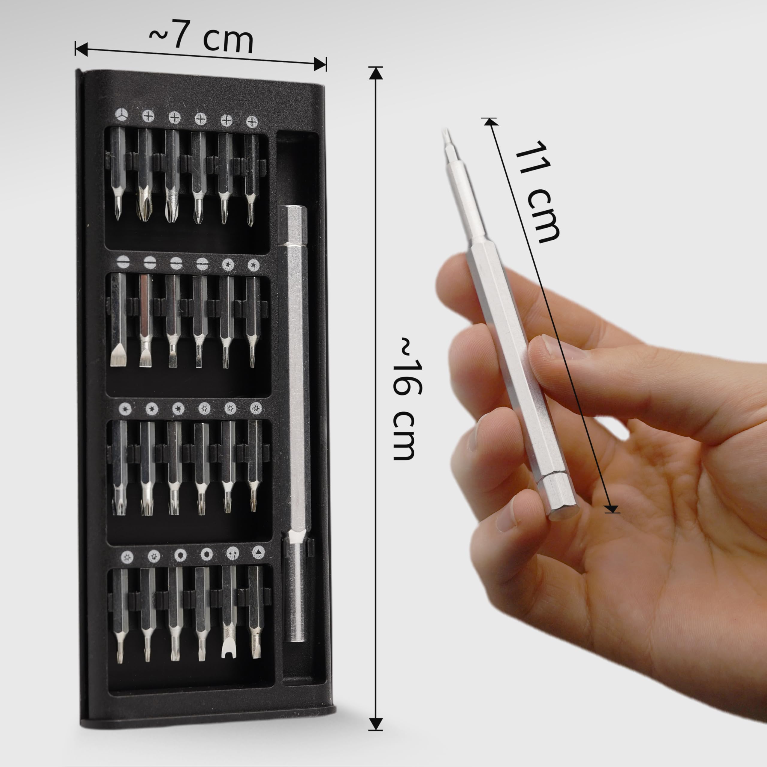 Set Cacciaviti di Precisione 24 in 1, Kit Riparazione Elettronica con Punte Magnetiche, Cacciavite Professionale per Smartphone, Laptop, Console, Orologi e Dispositivi