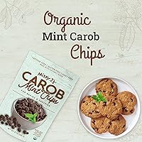 Vista 4 de Missy J's Chips de algarroba de menta orgánica de 8 onzas, paquete de 3, hechas con azúcar de coco, vegano, sin gluten y cafeína, sustituto