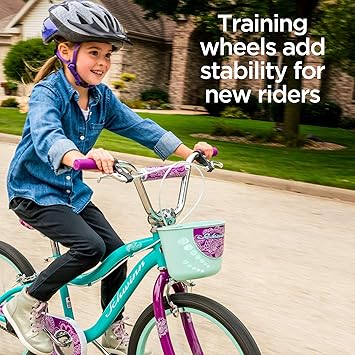 Schwinn Training Wheels for Kids Bikes, Fits 12, 14, 16, 18, 20 Inch Wheel Bicycles, Sturdy Steel Brackets, Easy to Adjust, Two Decal Sets Included