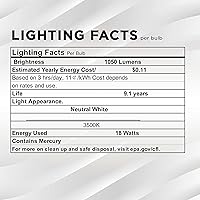 Vista 8 de SLEEKLIGHTING Bombilla base CFL de doble tubo T4 de 18 vatios de 4 pines G24Q-2, 3500 K, 1050 lm, sustituye a PLC-18W 827, fluorescente compacta