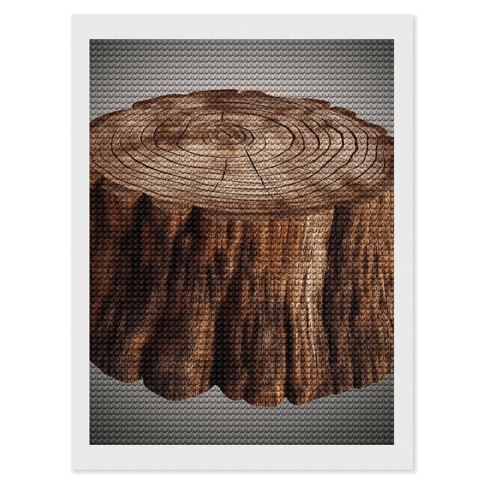 DWVTSLH Stump of Oak Tree Diamond Painting Kits for Adults, Personalized Diamond Photo Art Full Drill, DIY 5D Diamond Art Painting Kits for Beginners, Home Wall Decor 12"x16"