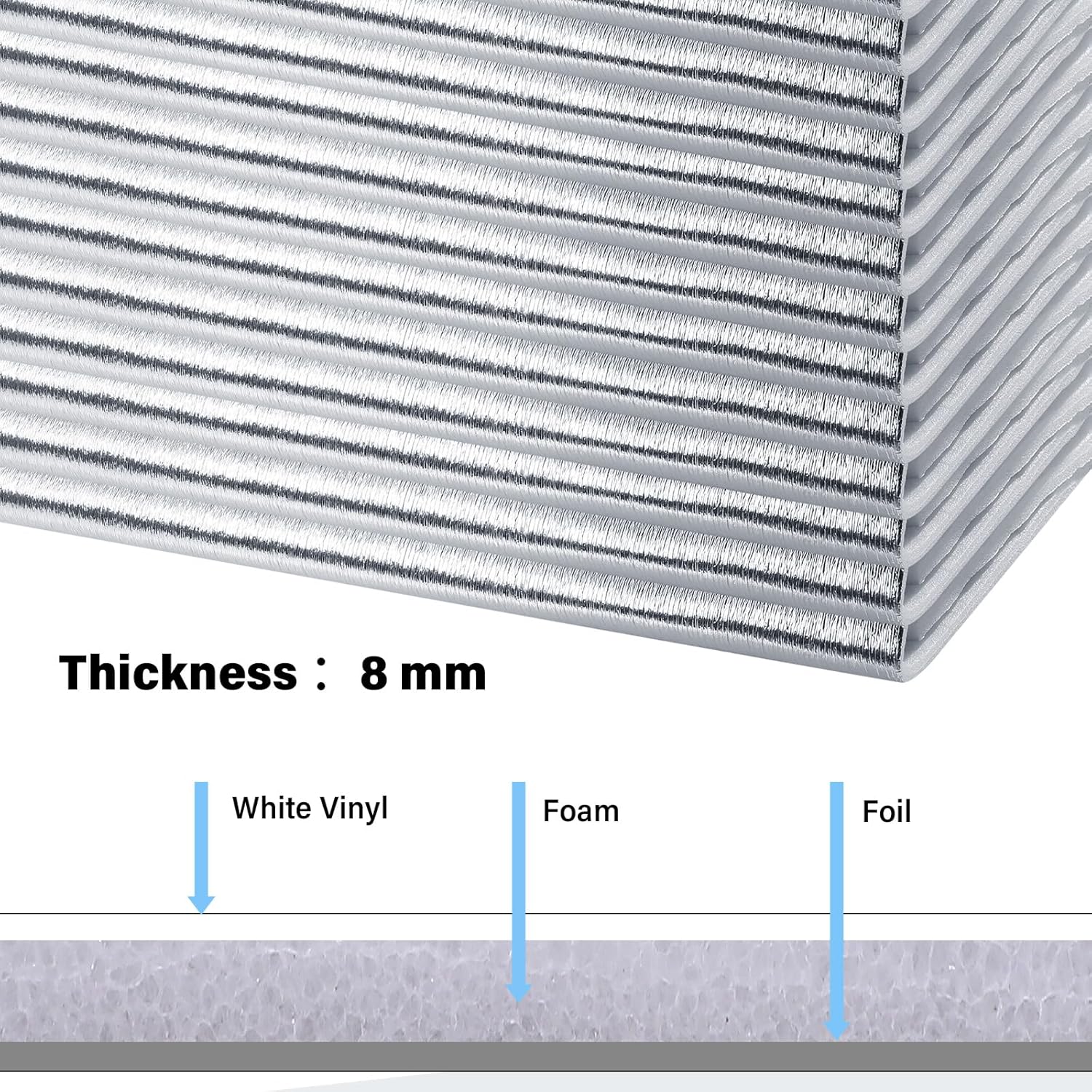 Frienda Garage Door Insulation Set 24 x 48 Inch White Foam Core Insulation Panels Reflective Aluminum Radiant Barrier Thermal Shield with Adhesive Tape for Greenhouse Attics Walls(24 Pcs)