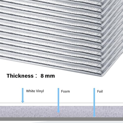 Miniatura 3 de Frienda Juego de aislamiento de puerta de garaje de 24 x 48 pulgadas, paneles de aislamiento de núcleo de espuma blanca, barrera radiante de