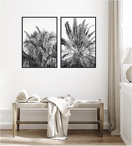 Miniatura 3 de Kate and Laurel Palms No. 13 & No.15 2 Piece Framed Canvas Wall Art Set by Alicia Bock, Sylvie Beaded Black Modern Contemporary, Nature Art for Wall