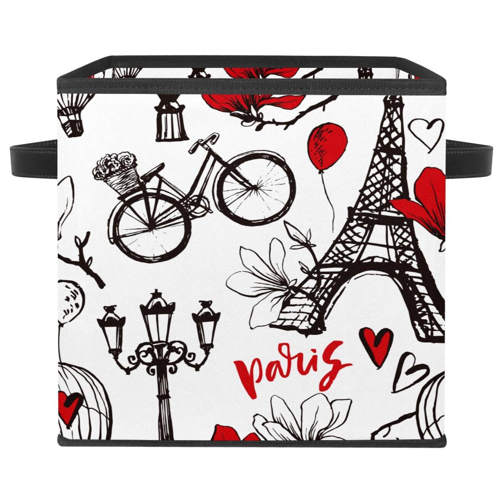 Boîte de rangement pliable en tissu motif Paris Tour pour placard