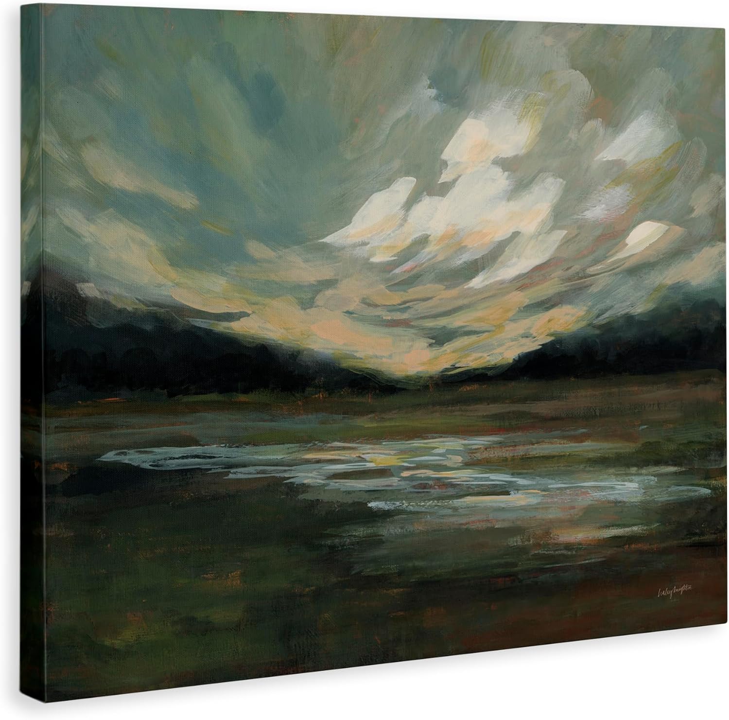 Stupell Industries Billowing Clouds Landscape Canvas Wall Art Design by Haley Knighten, 48 x 36