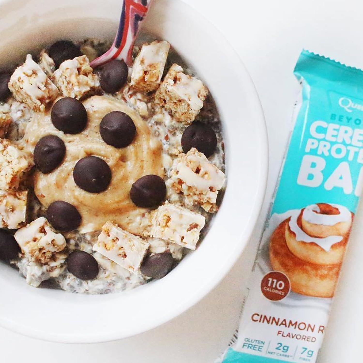 Quest Nutrition Beyond Cereal Protein Bar, Cinnamon Roll Flavor, 12g Protein, 2g Net Carbs, 110 Cals, 1.34oz Bar, 15 Count, Breakfast Bars, Low Carbs Bars, Gluten Free, Soy Free