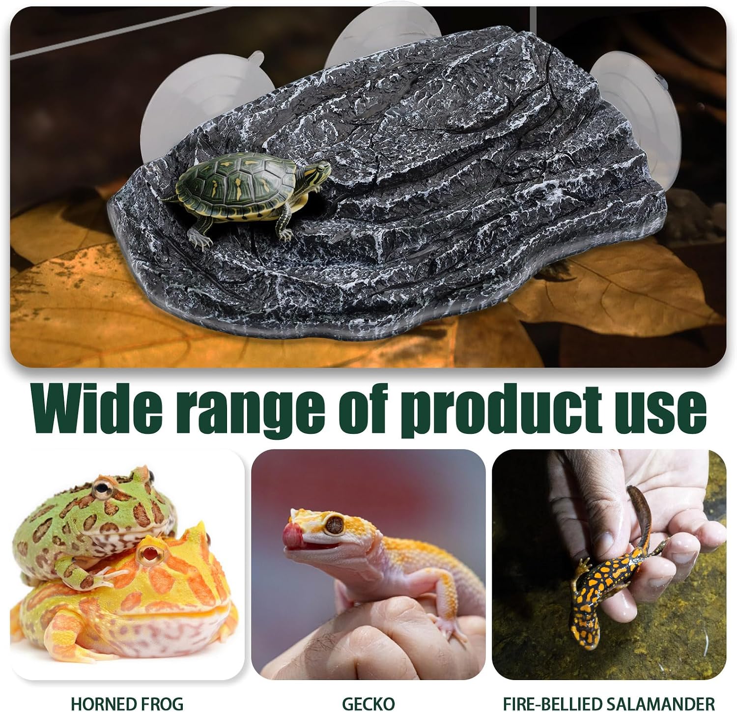 Basking Platform for Aquatic Turtles, Rock Suction Cup for Aquarium