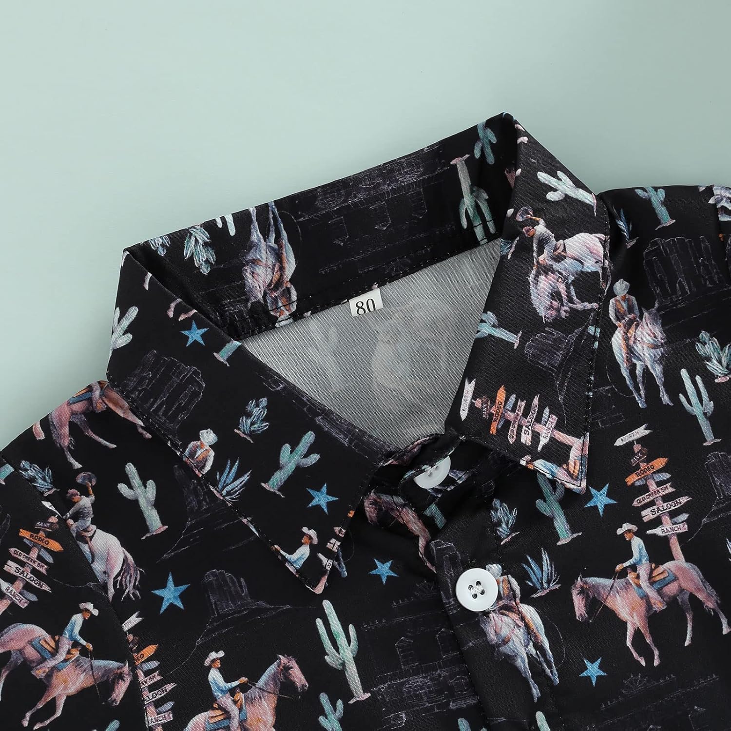 Toddler Baby Boy Button Down Shirt Short Sleeve T-Shirt Tops Western Cowboy Casual Tee Summer Clothes - Image 5