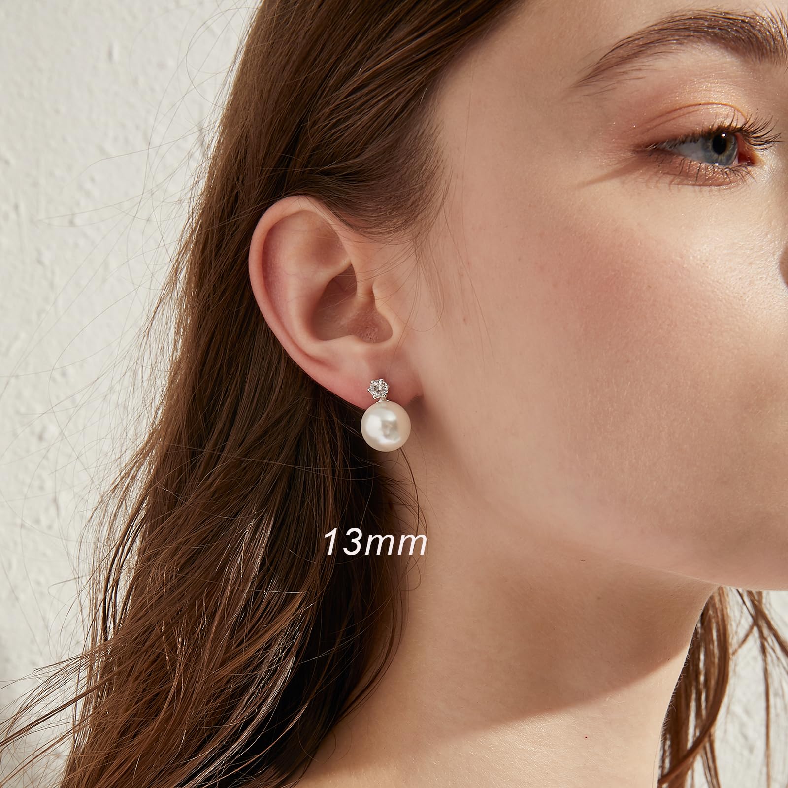 Jiamiaoi Orecchini di Perle da Donna, Orecchini Donna in Argento 925 con Perle Pendenti per Ragazze Ipoallergenici Regalo di Gioielli