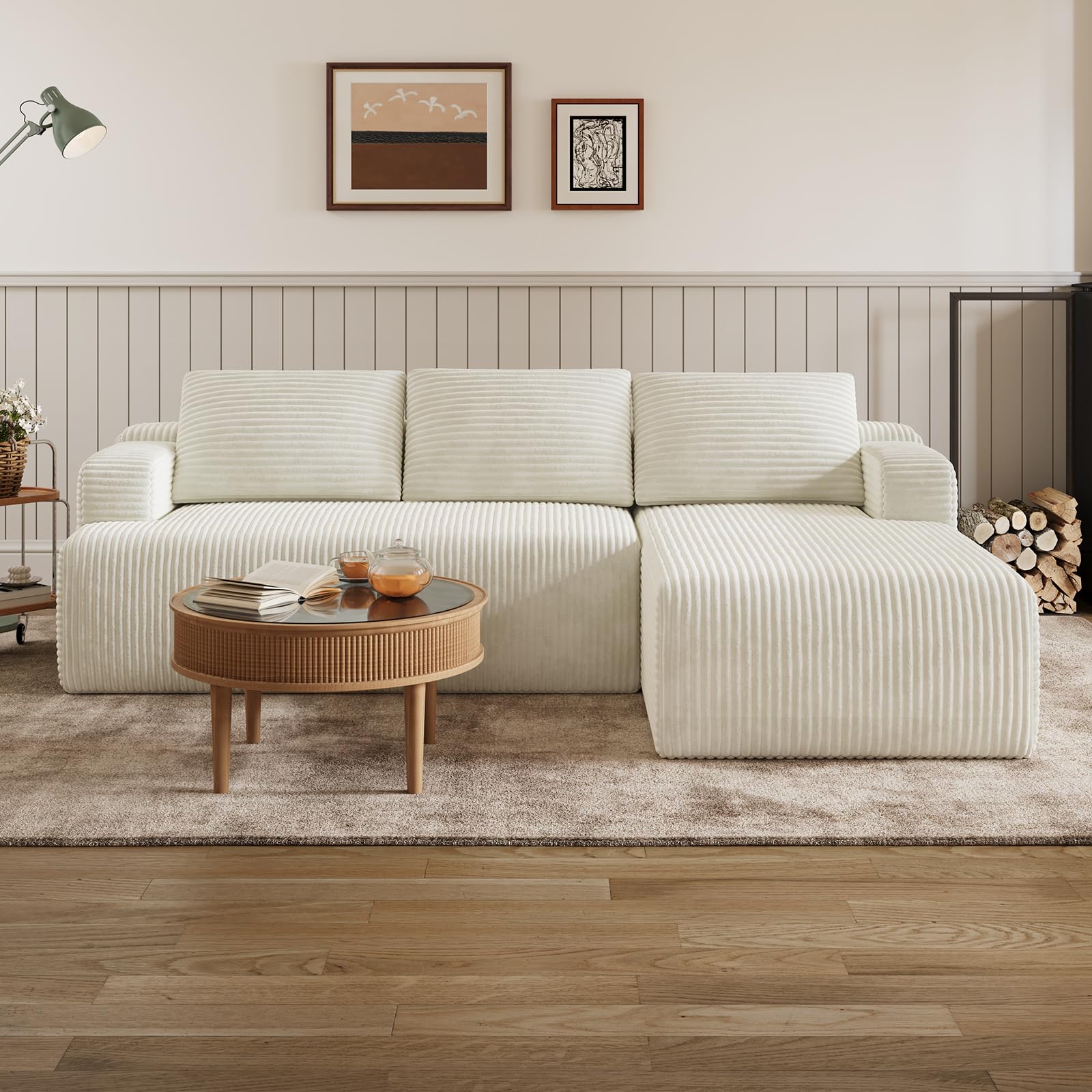 Photo 1 of *** DIRT MARKS AND MISSING SECOND PIECE****Novilla Modular Corduroy Sectional Sofa