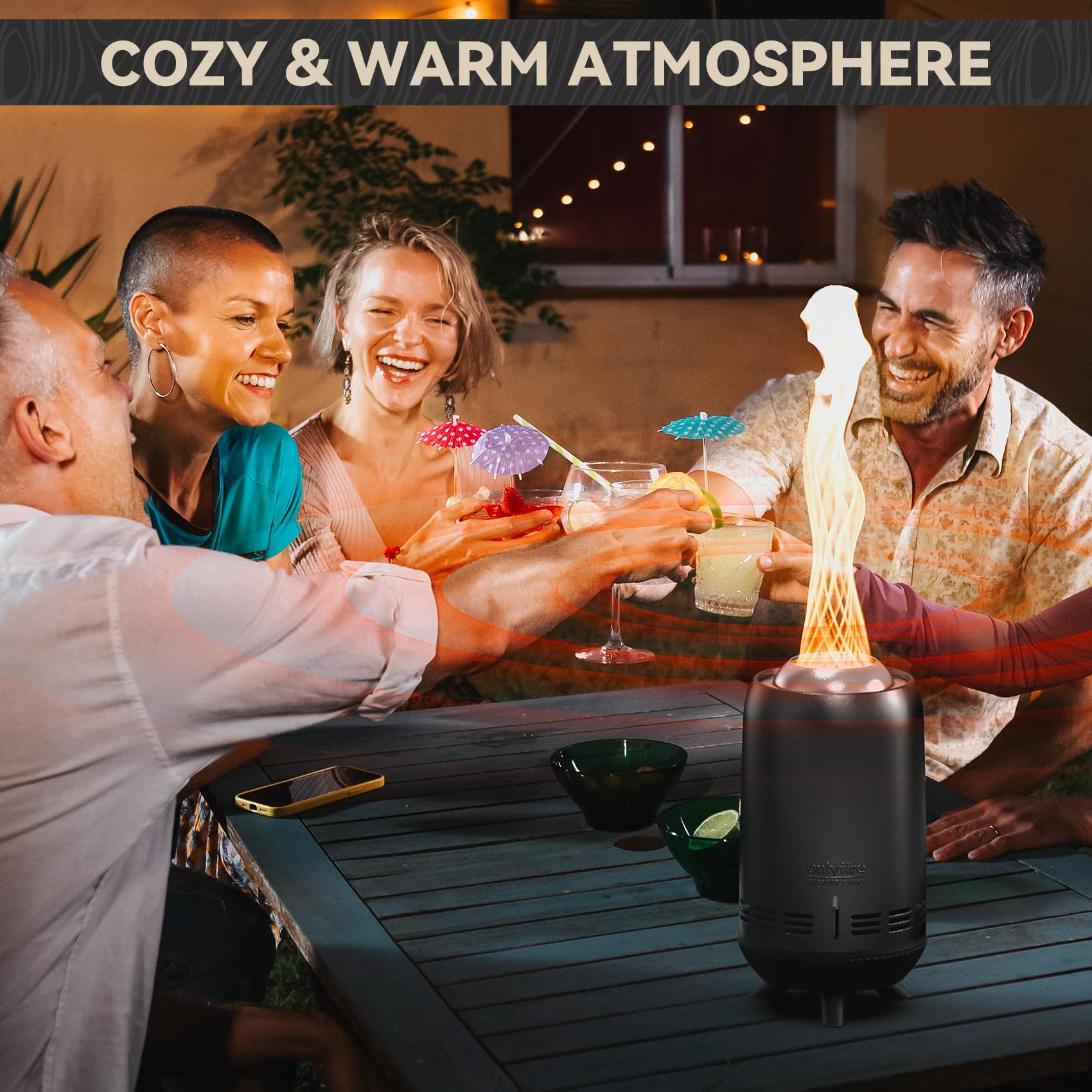 Onlyfire Brasero sin Humos con Bolsa de Transporte, Hoguera de Mesa, Chimenea de Leña y Pellets para Camping al Aire Libre Tailgating Patio, Negro | Chimenea de leña y pellets para acampar al aire libre, patio, patio trasero