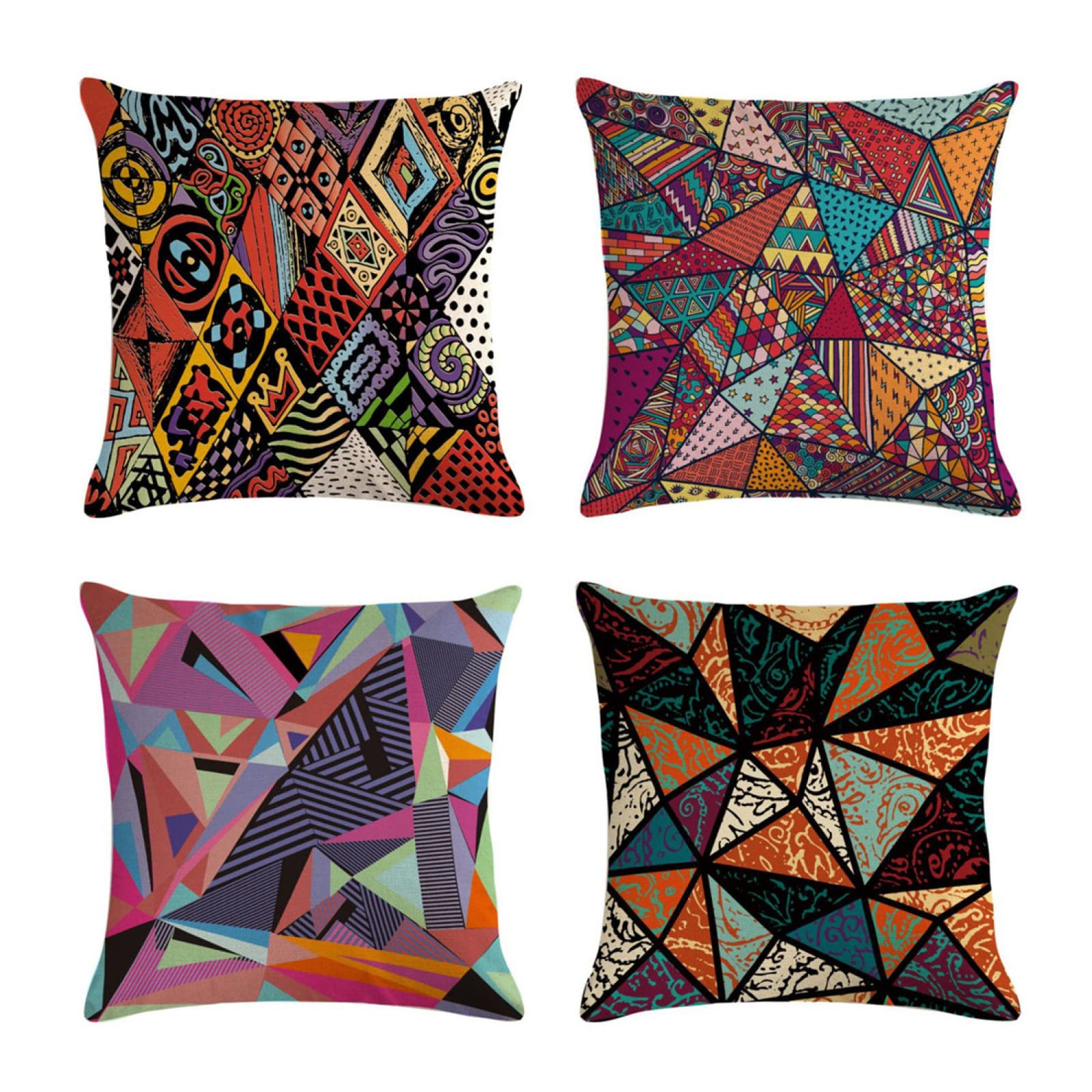 Housse de coussin en lin de qualité supérieure double face coloris rouge-violet