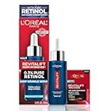 Revitalift 0.3% Pure Retinol Night Serum, Reduce Deep Wrinkles, Fragrance Free 1 oz + Moisturizer Sample