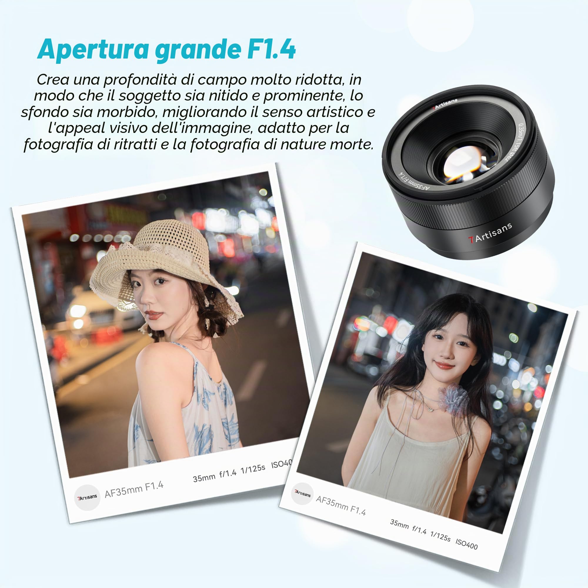 7artisans AutoFocus - Obiettivo da 35 mm F1.4 APS-C, apertura ampia F1.4, obiettivo automatico, compatibile con fotocamere Fujifilm FX Fuji X-H/T/T30/S/E/A Series X-H2S X-E3 XT50 Xpro3